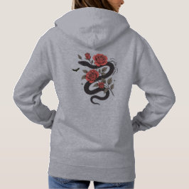 Camiseta Cobra e Rosa Hoodie - Design oral gótico
