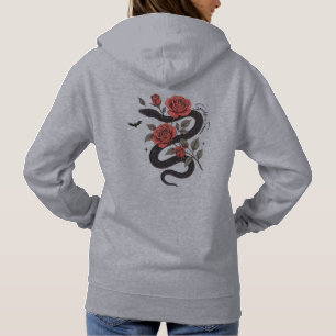 Camiseta Cobra e Rosa Hoodie - Design oral gótico