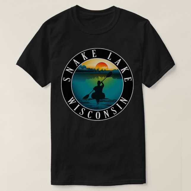 Camiseta Cobra Lake Wisconsin Kayaking (Frente do Design)
