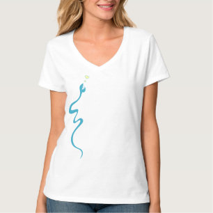 Camiseta Cobra Loving azul bonito dos desenhos animados