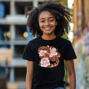 Camiseta Cobra Milho Flores Rosa Verde