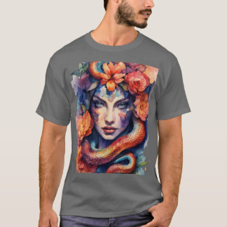 Camiseta Cobra no estilo de aquarela