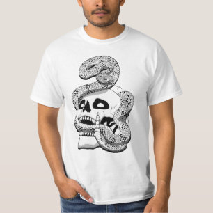 Camiseta Cobra preto e branco gótico e arte escura crônic