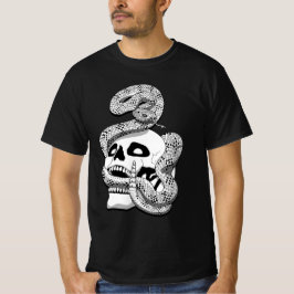 Camiseta Cobra preto e branco gótico e arte escura crônica