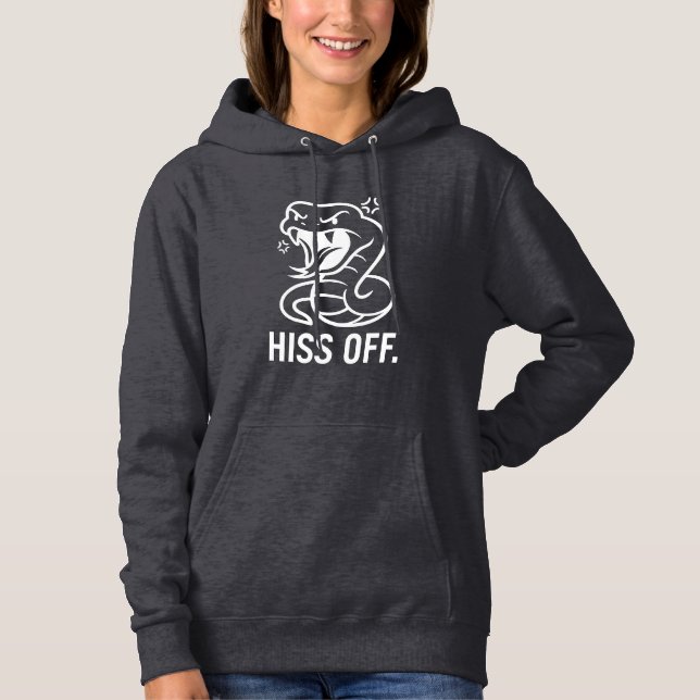 Camiseta Cobra raivoso "HISS OFF" Engraçado Tipografia Bran (Frente)