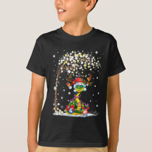 Camiseta Cobra Reindeer Hat Papai noel Árvore de Natal Engr