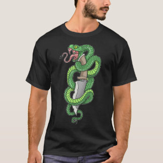 Camiseta Cobra verde e antiguidade de punhal