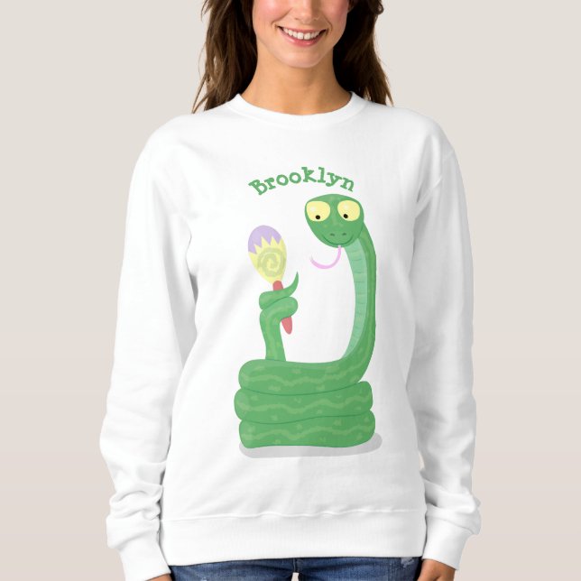 Camiseta Cobra verde engraçado com desenhos de maraca (Frente)