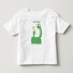 Camiseta Cobra verde engraçado com desenhos de maraca