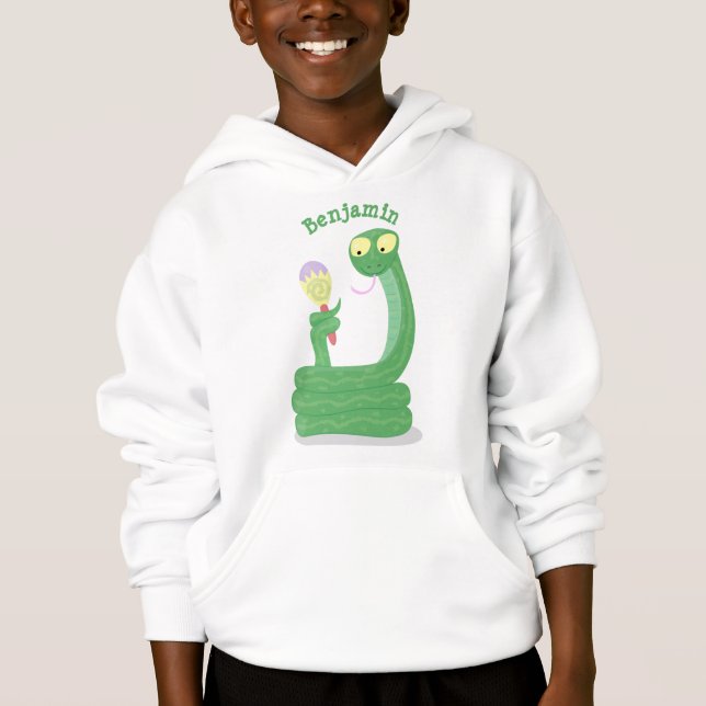 Camiseta Cobra verde engraçado com desenhos de maraca (Frente)