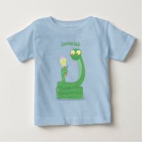 Cobra verde engraçado com desenhos de maraca