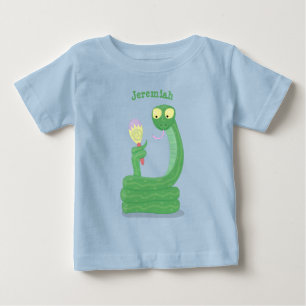 Camiseta Cobra verde engraçado com desenhos de maraca