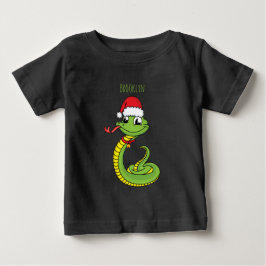 Camiseta Cobra verde-giro com desenho animado de chapéu de 