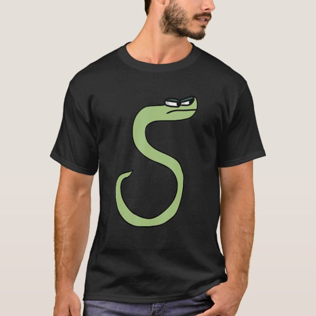 Camiseta Cobra Verde - Letra S alfabética Lore (Frente)