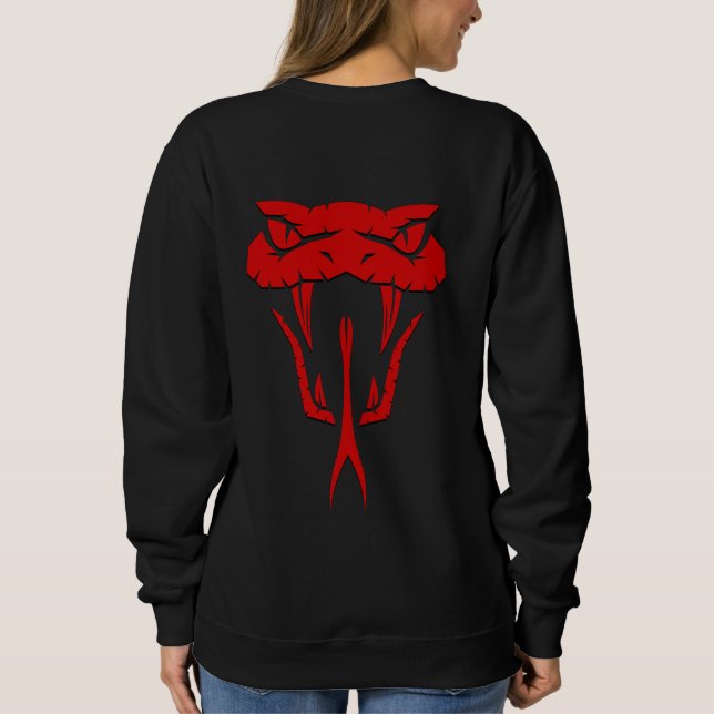 Camiseta Cobra vermelho assustador face unisex (Verso)