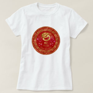 Camiseta Cobra vermelho/Dourado chinês Zodiac ID542