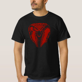 Camiseta Cobrança Vermelha Feroz Gráfica de Cobra Venenosa