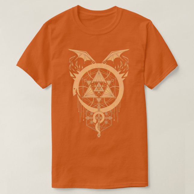 Camiseta Cobras douradas da Alquimia (Frente do Design)