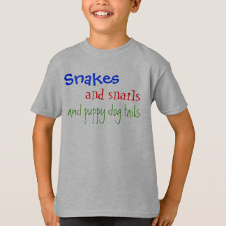 Camiseta Cobras, e caracóis, e caudas do cão de filhote de