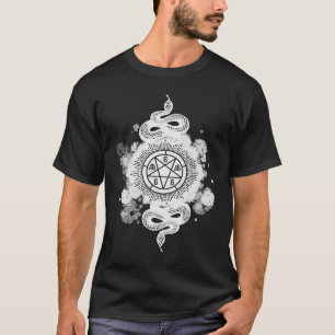 Camiseta Cobras Pentagrama Cruz de Leviatã E Garota da Loja