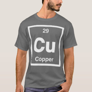 Camiseta Cobre - Cu - Mesa periódica de elementos - Ciência
