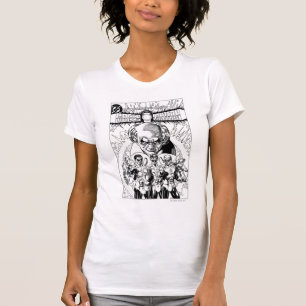 Camiseta Cobrir cómico de três lanternas verdes, preto e