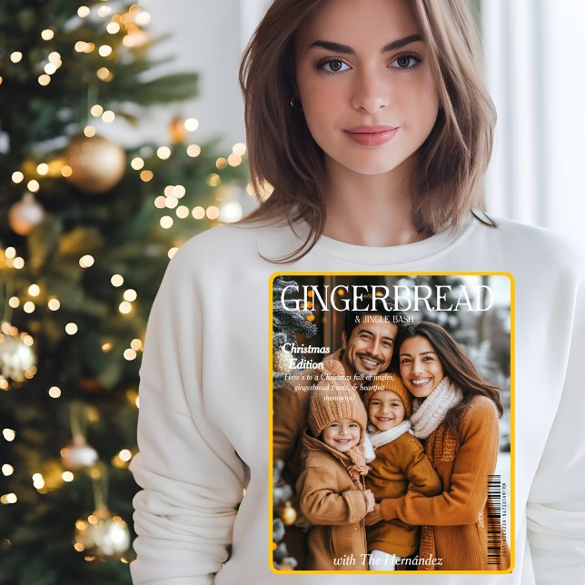 Camiseta Cobrir da Revista de Natal Gingercake & Jingle (Gingerbread & Jingle Christmas Magazine cover Sweatshirt)