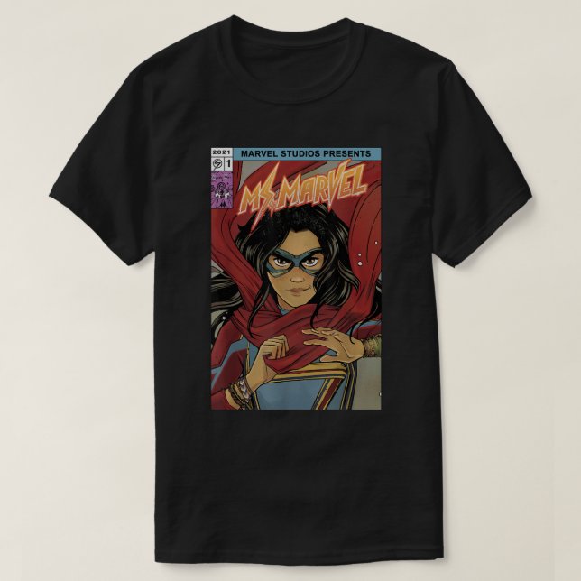 Camiseta Cobrir de banda desenhada Marvel Kamala Khan (Frente do Design)