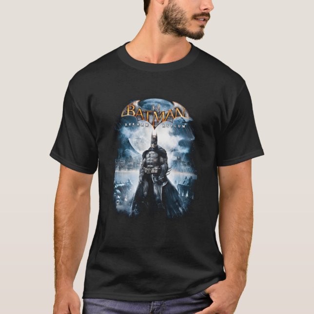 Camiseta Cobrir de Jogo de Asilo Bat Arkham (Frente)