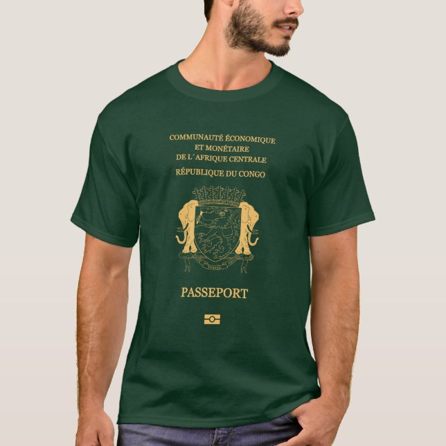Camiseta Cobrir de passaporte do Congo (Frente)