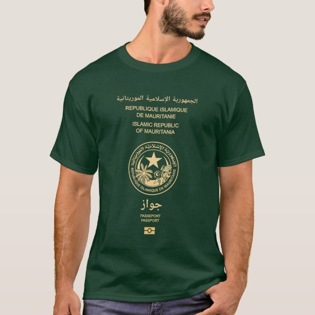 Camiseta Cobrir de passaporte mauritano (Frente)