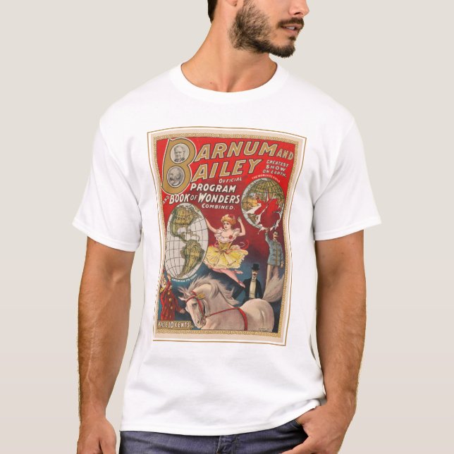 Camiseta Cobrir Do Programa Vintage Barnum E Bailey (Frente)