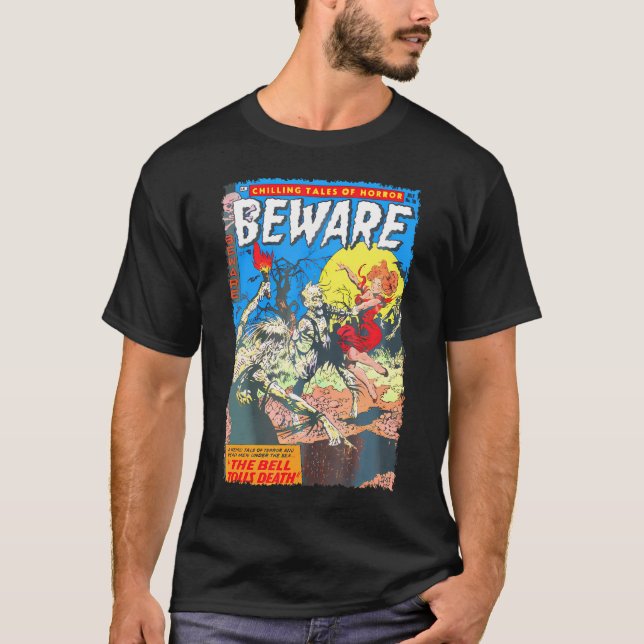 Camiseta Cobrir Horror Comic Book Beware 10 (Frente)