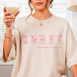 Camiseta Cobrir rosa-Martini Bachelorette Up or Sleep