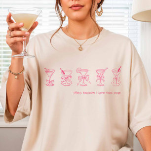 Camiseta Cobrir rosa-Martini Bachelorette Up or Sleep