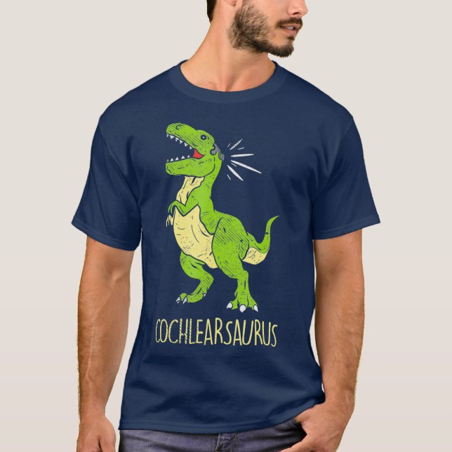 Camiseta Cochlearsaurus Duro Surdo Da Audição (Frente)