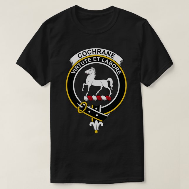 Camiseta Cochrane Crest Tartan Clan Scottish Clan (Frente do Design)