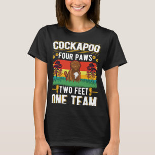 Camiseta Cockapoo 4 patas 2 pés uma equipe Cockapoo