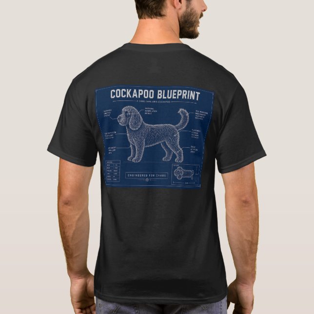 Camiseta Cockapoo Blueprint – Presente Divertido p (Verso)