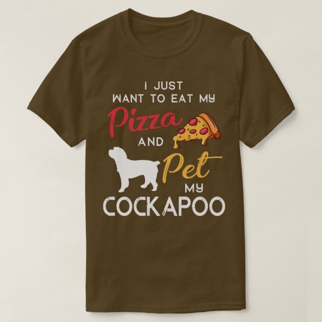 Camiseta Cockapoo Dog Pizza Proprietária de Natal (Frente do Design)