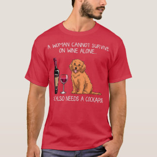 Camiseta Cockapoo e vinho Cachorro engraçado