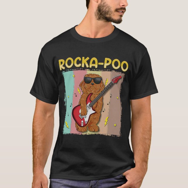 Camiseta Cockapoo Rockstar Rocka Poo Dog Blues Master (Frente)