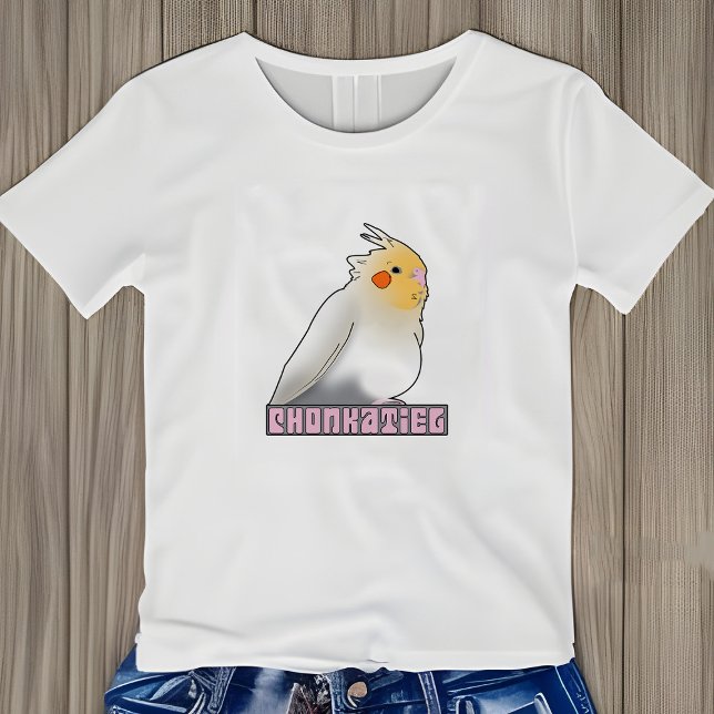 Camiseta Cockatiel Chonky Birb Meme Pássaro Pet Engraçado (Funny Cockatiel Shirt)