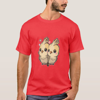 Camiseta Cockatiel Cockatiels Pássaros do Coração