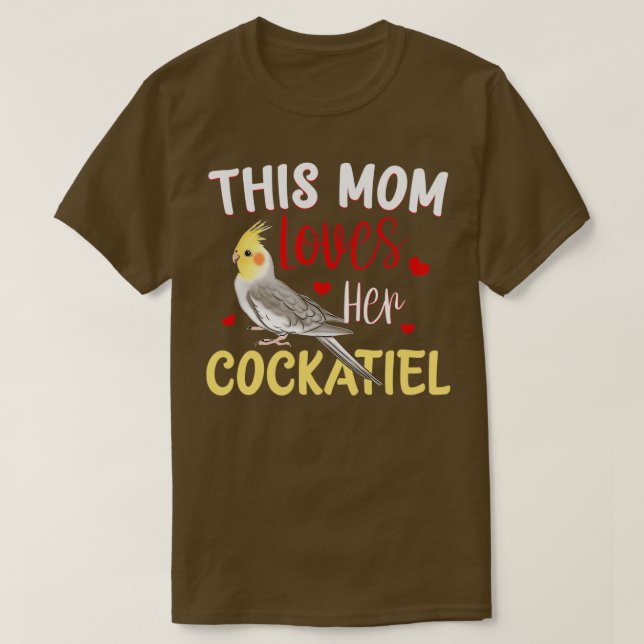 Camiseta Cockatiel Cockatoo Lutino Parrot Quarrion Mães (Frente do Design)