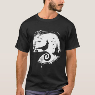 Camiseta Cockatiel Halloween Costume Moon Silhouette Creepy