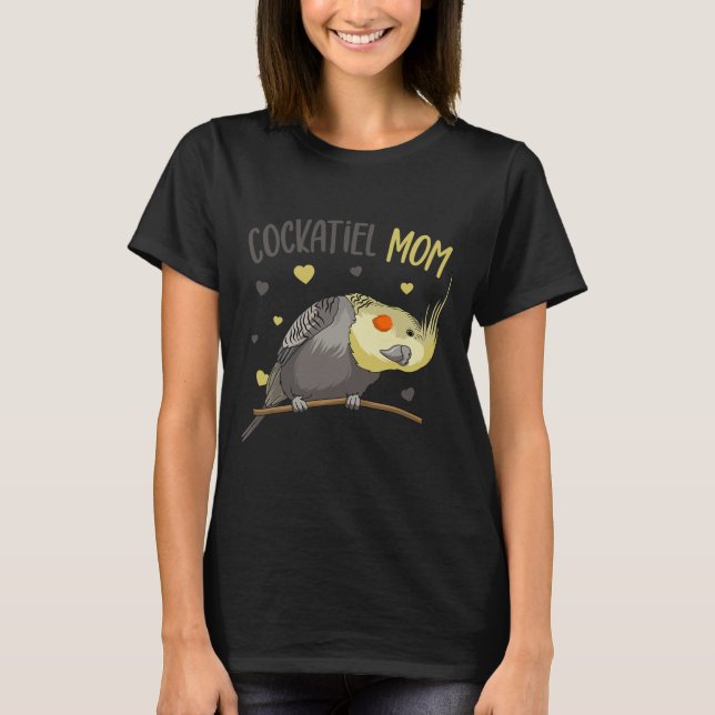 Camiseta Cockatiel Mãe Engraçada Pássaro  (Frente)