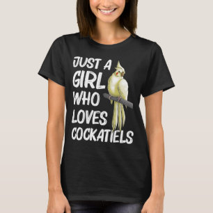 Camiseta Cockatiel para Meninas Crianças Pássaros Proprietá