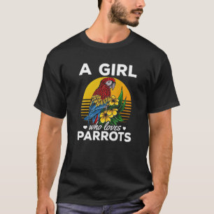Camiseta Cockatiel Parrot Bird I A Rapariga Que Ama Papagai