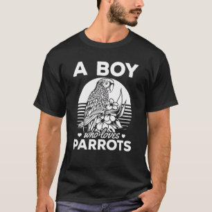 Camiseta Cockatiel Parrot Bird Um Rapaz Que Ama Papagaios